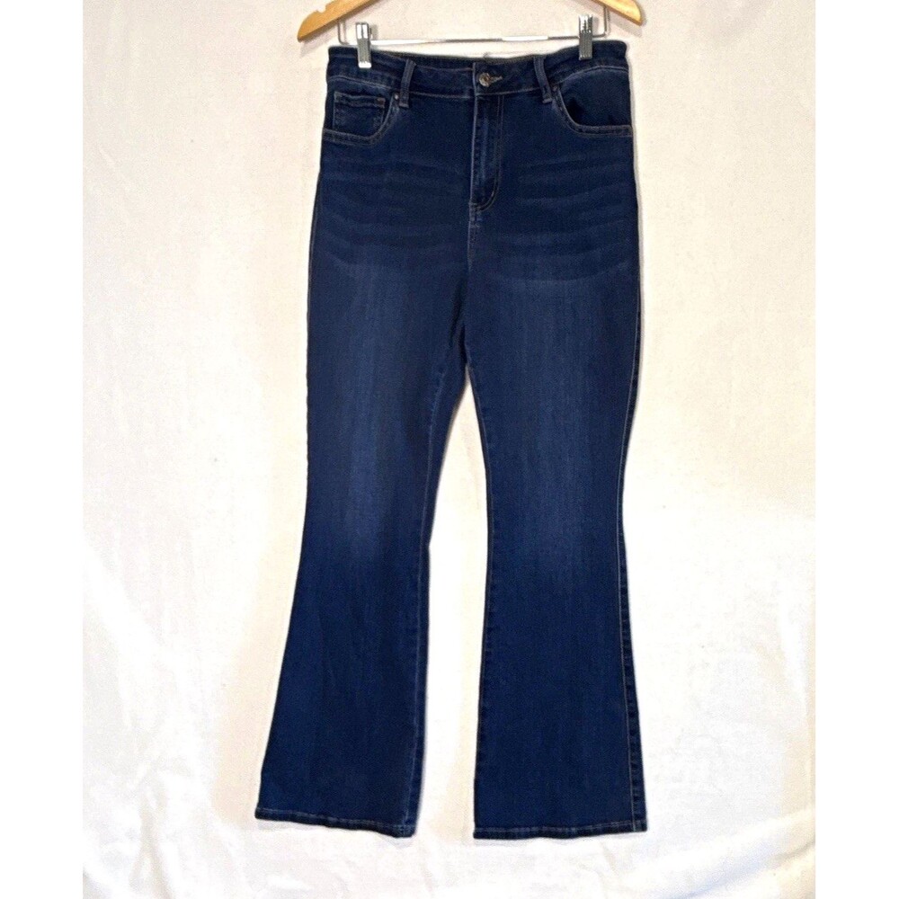 Flying Banana Women's 12M Totally Shaping Stretch Curvy Bootcut Dark Denim Jeans